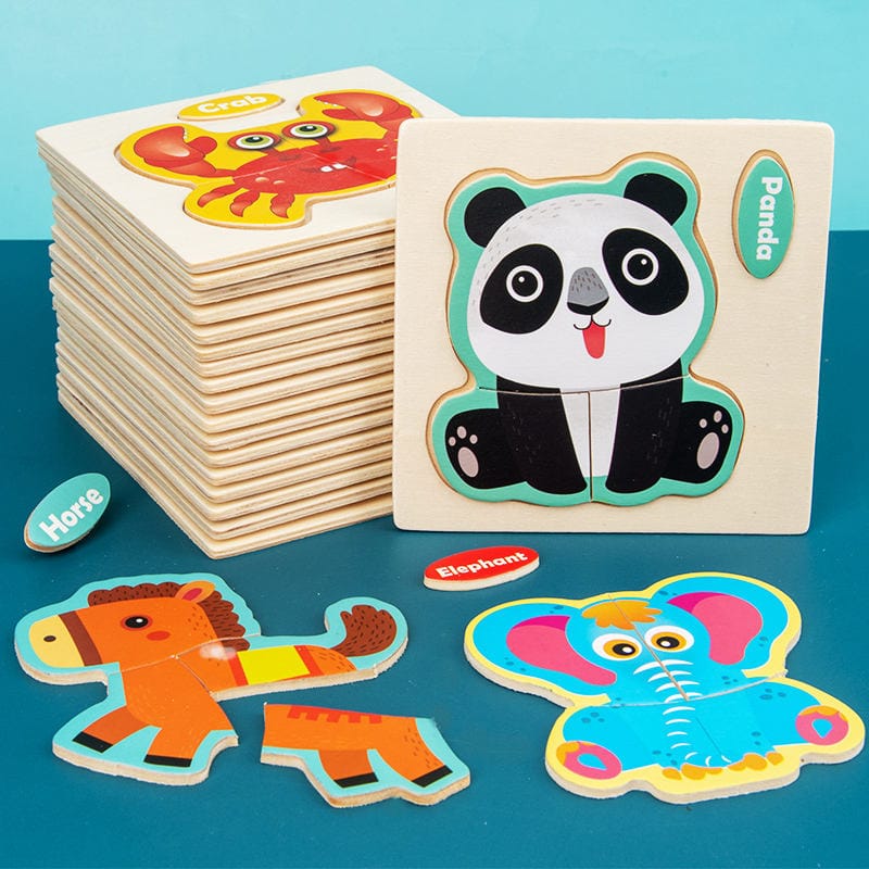 Puzzles en bois pour enfants, puzzle animaux, jouets éducatifs